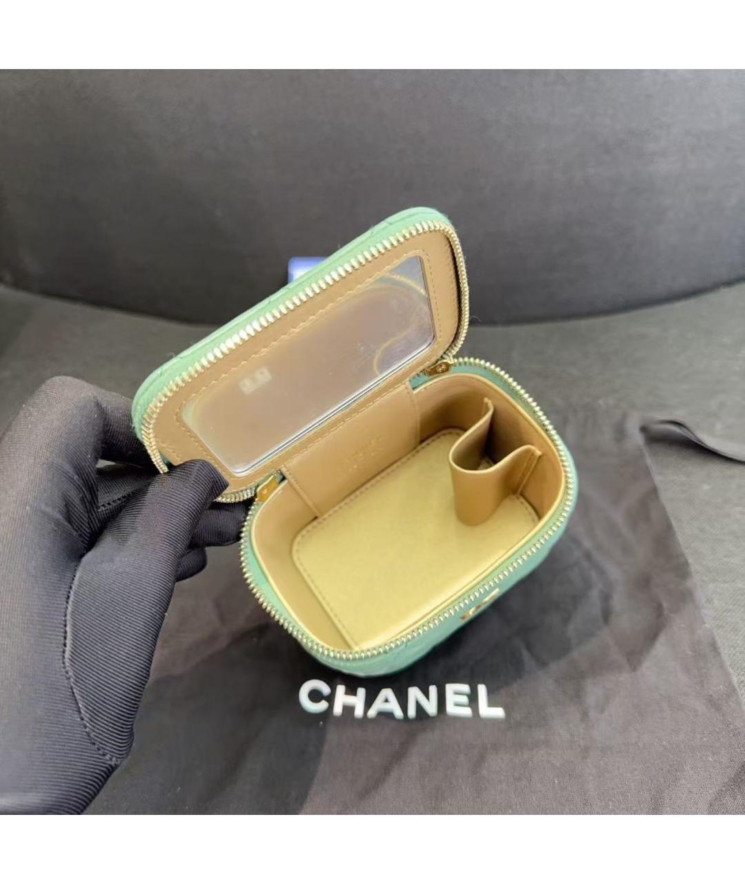 CHANEL Зеленая кожаная сумка через плечо, фото 5