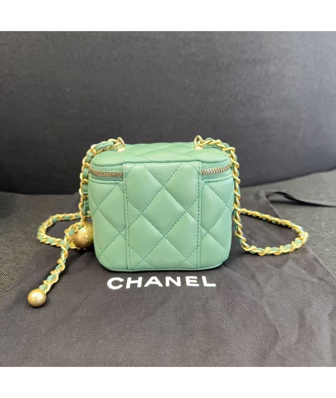 CHANEL Зеленая кожаная сумка через плечо, фото 3