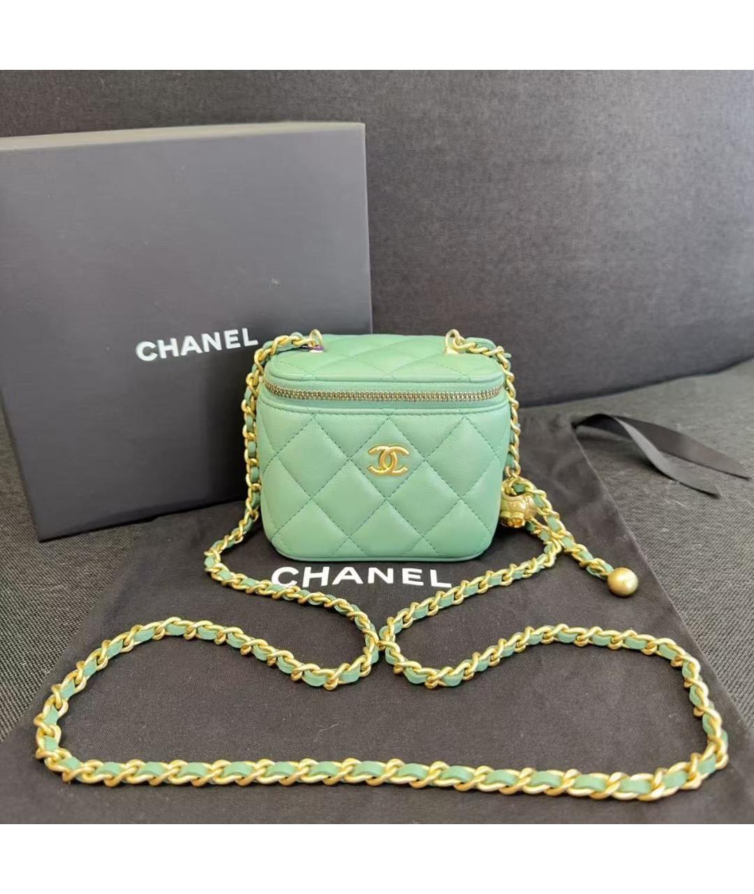 CHANEL Зеленая кожаная сумка через плечо, фото 2