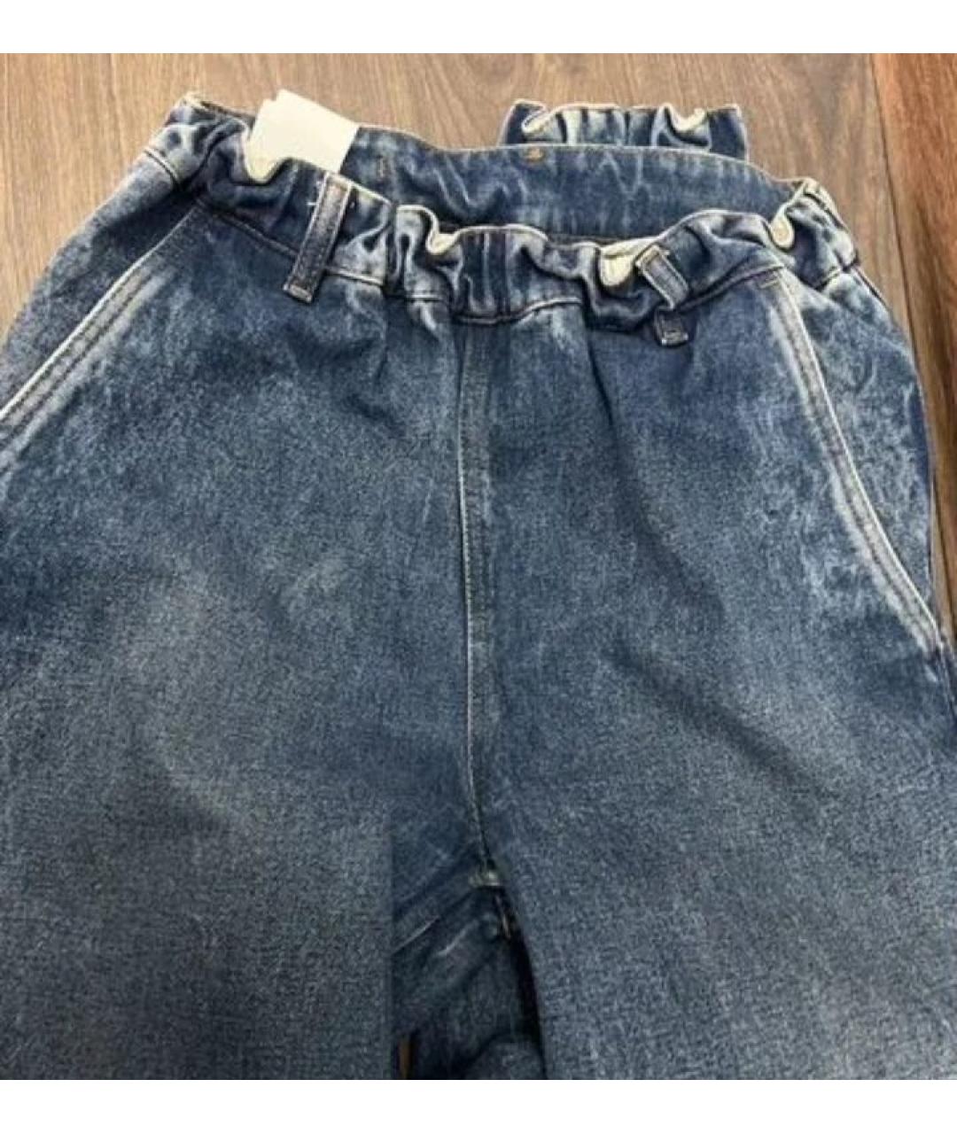 MM6 MAISON MARGIELA Темно-синие хлопковые джинсы клеш, фото 8