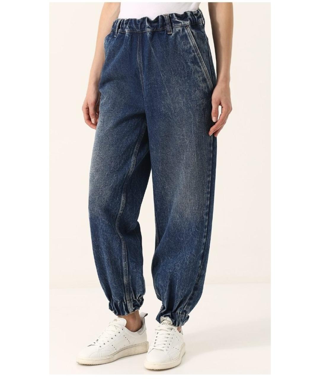 MM6 MAISON MARGIELA Темно-синие хлопковые джинсы клеш, фото 4