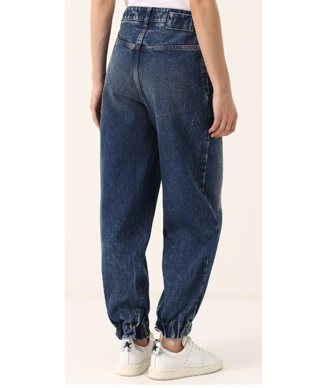 MM6 MAISON MARGIELA Темно-синие хлопковые джинсы клеш, фото 5