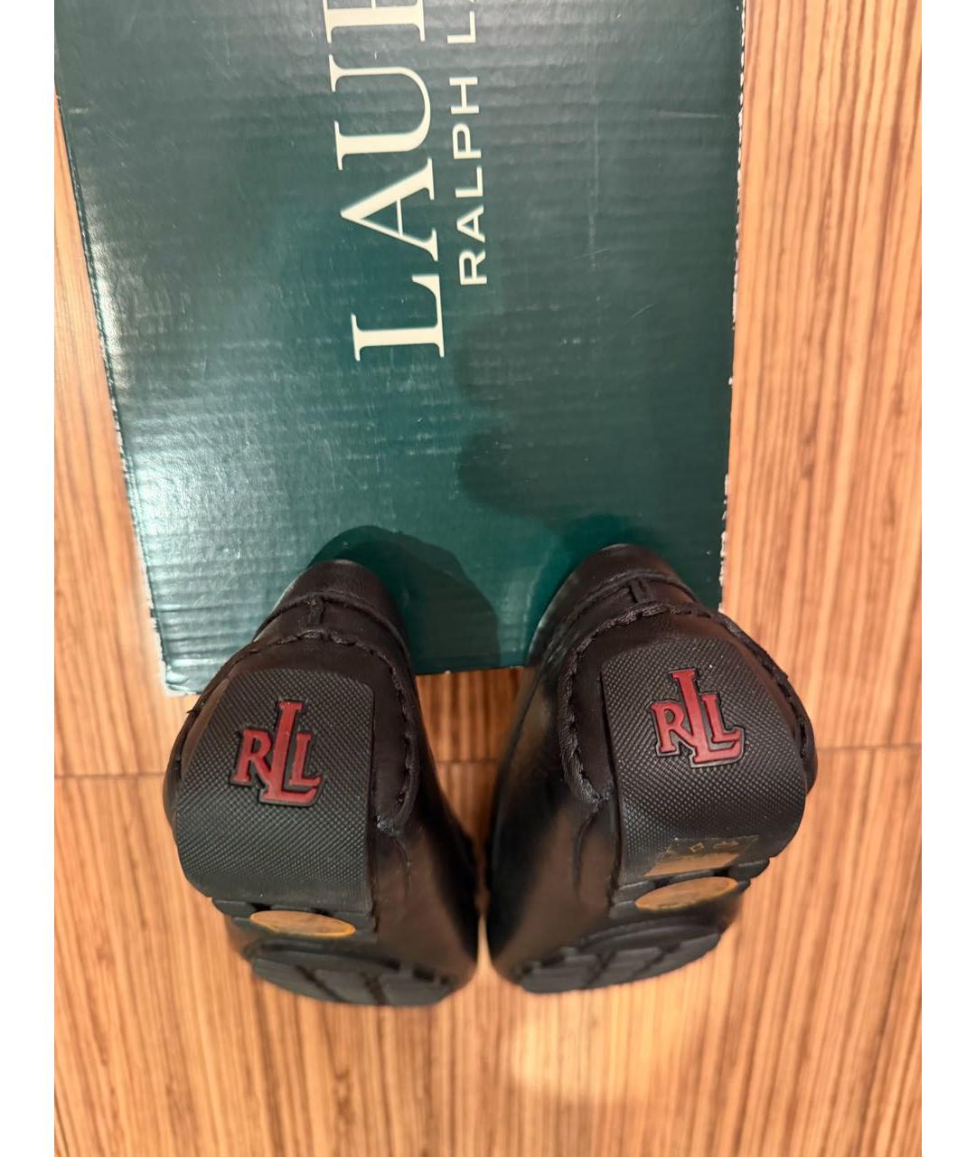 POLO RALPH LAUREN Черные кожаные мокасины, фото 7