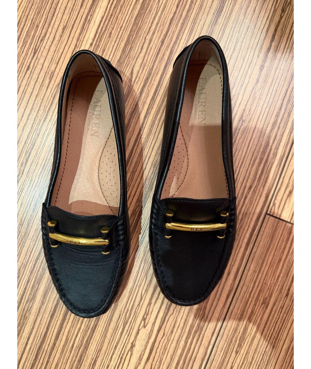 POLO RALPH LAUREN Черные кожаные мокасины, фото 2