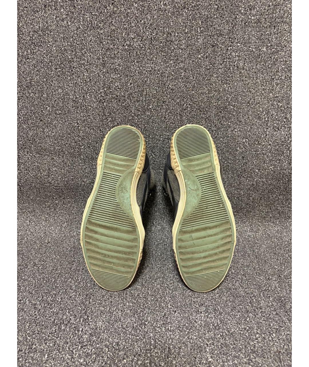ALEXANDER MCQUEEN Антрацитовые кожаные высокие кроссовки / кеды, фото 6