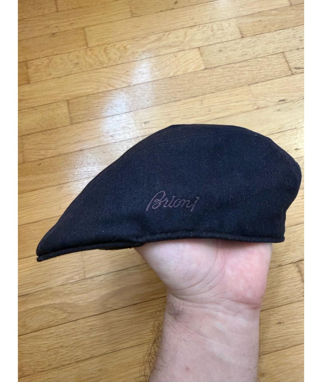 BRIONI Темно-синяя шерстяная кепка/бейсболка, фото 3