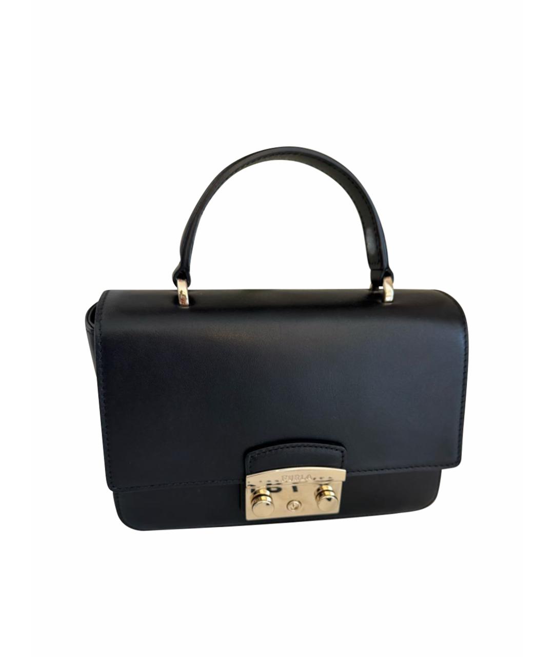 FURLA Черная кожаная сумка через плечо, фото 1