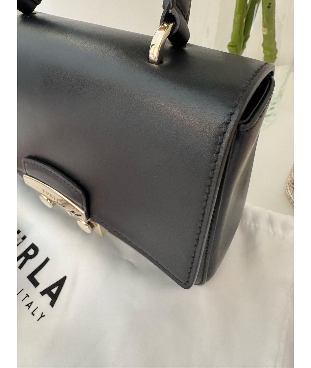 FURLA Черная кожаная сумка через плечо, фото 6