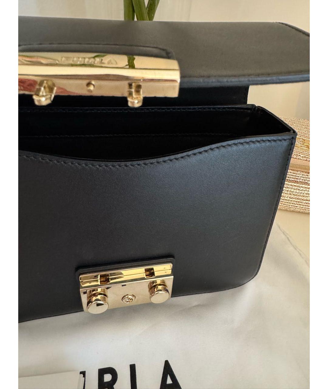FURLA Черная кожаная сумка через плечо, фото 7