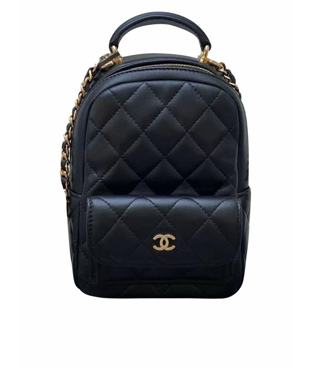 CHANEL Черный кожаный рюкзак, фото 1