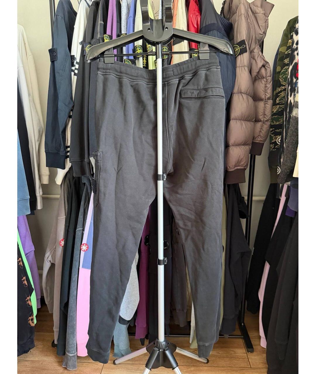 STONE ISLAND Черные хлопковые повседневные брюки, фото 2