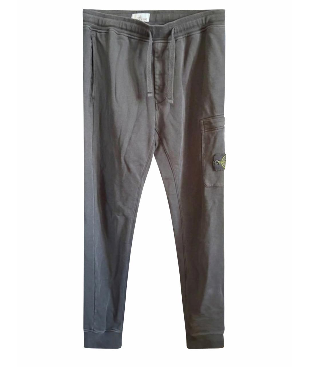 STONE ISLAND Черные хлопковые повседневные брюки, фото 1