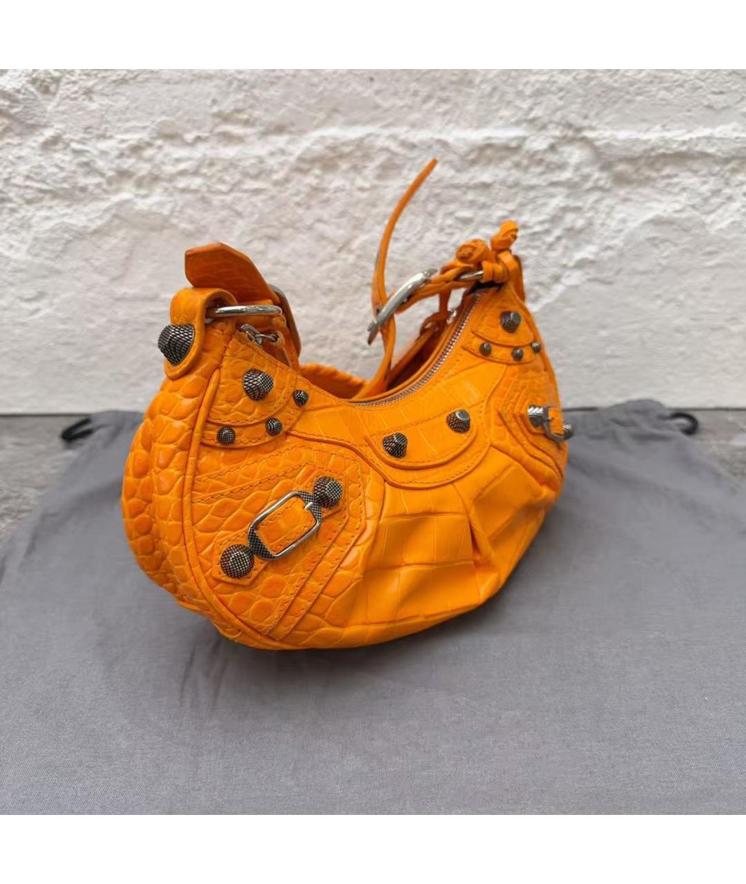 BALENCIAGA Оранжевая кожаная сумка через плечо, фото 3