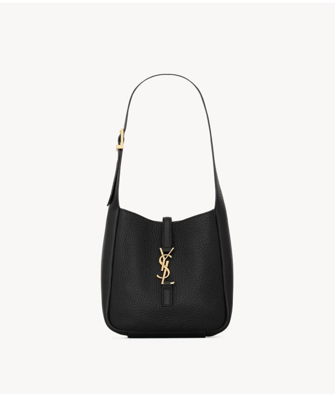 YVES SAINT LAURENT BEAUTY Черная кожаная сумка с короткими ручками, фото 8