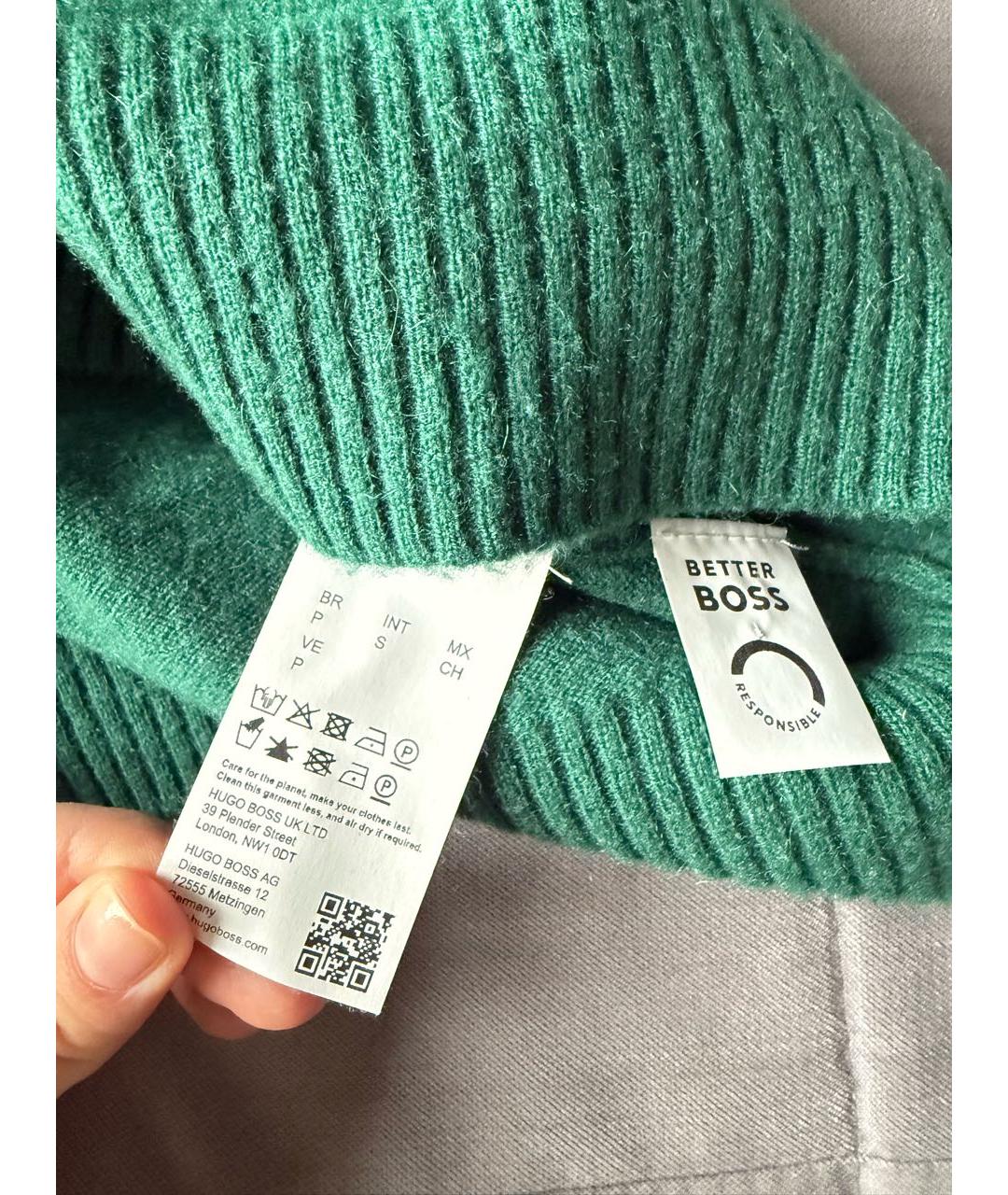 HUGO BOSS Зеленый кашемировый джемпер / свитер, фото 8