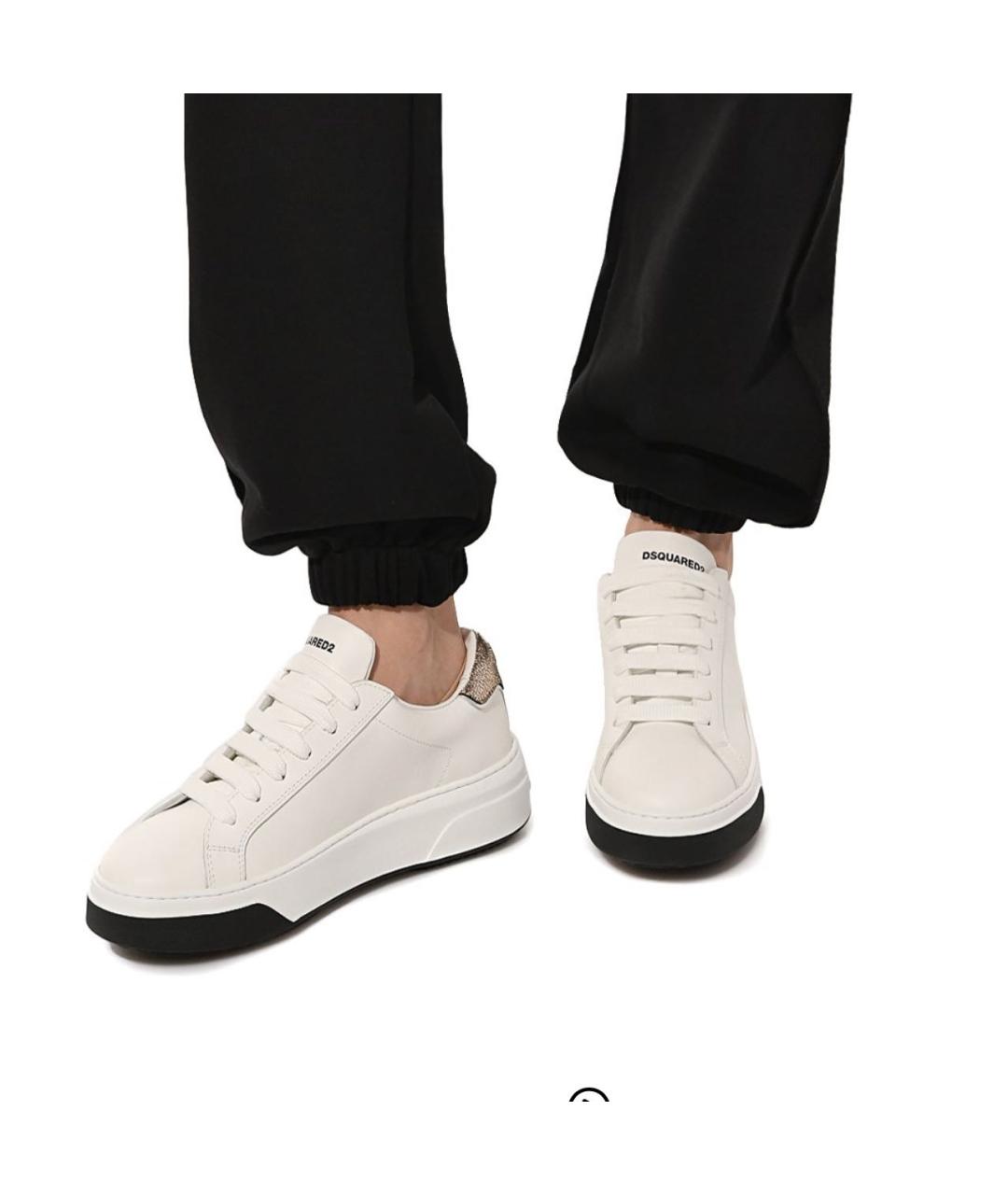 DSQUARED2 Белые кожаные кроссовки, фото 5