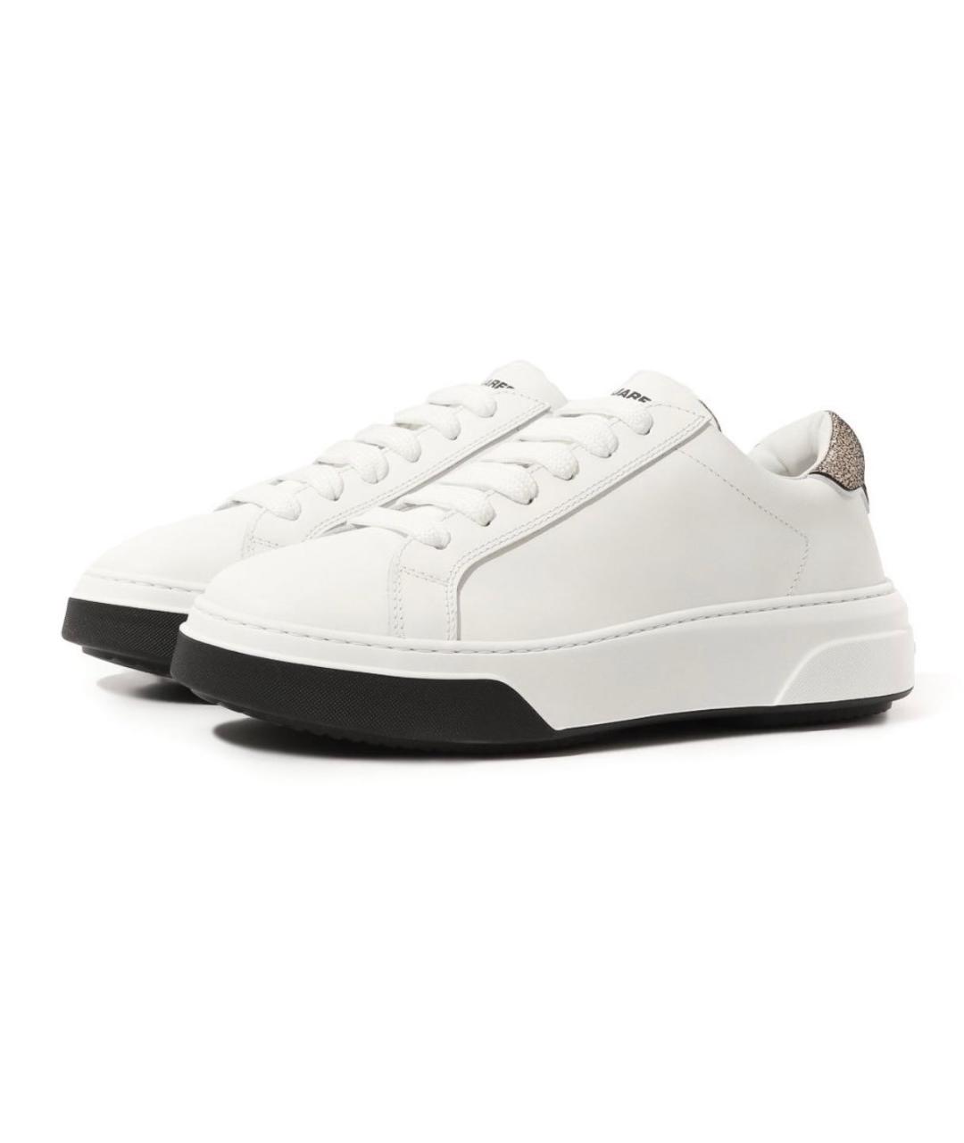 DSQUARED2 Белые кожаные кроссовки, фото 8