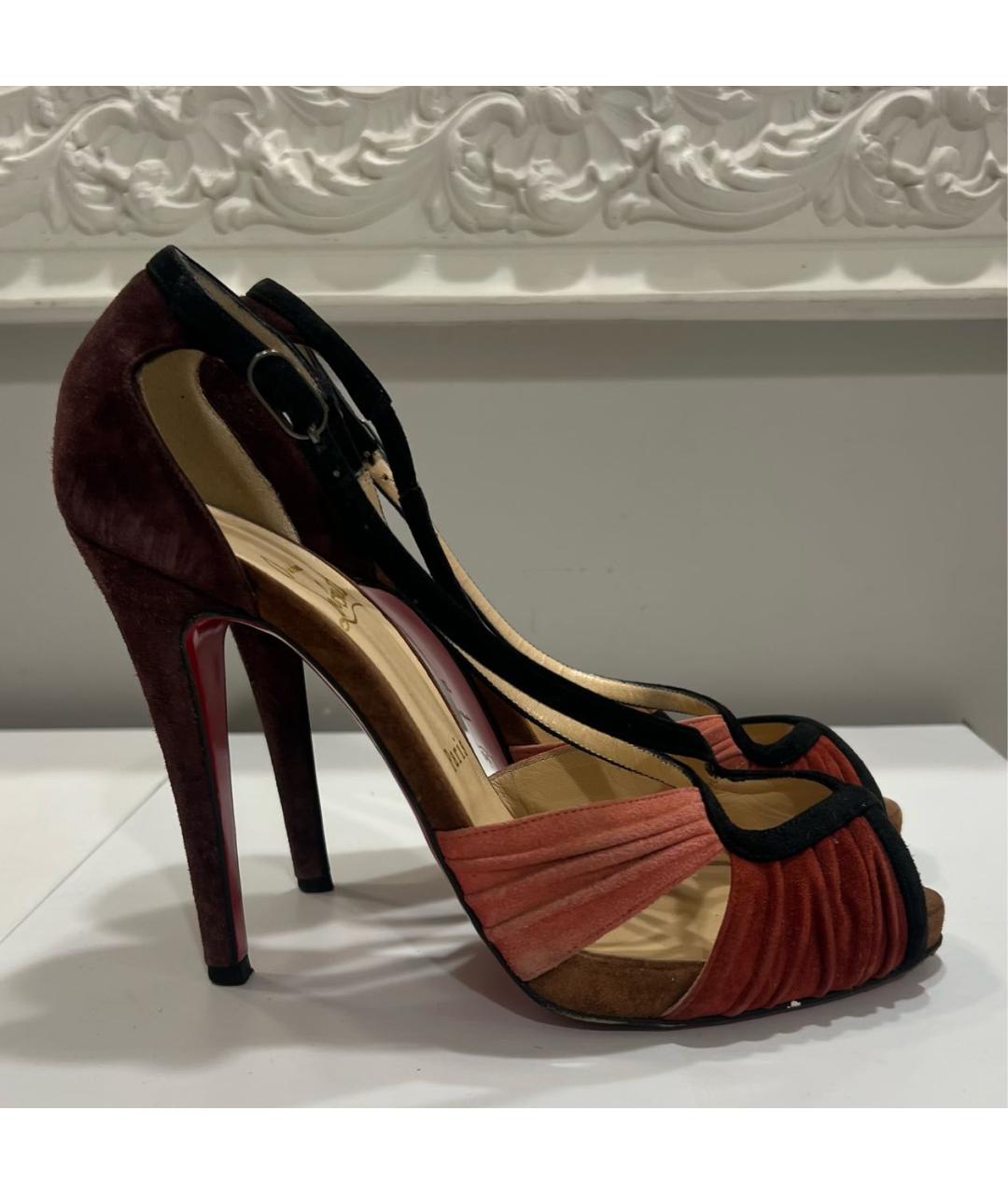 CHRISTIAN LOUBOUTIN Мульти замшевые босоножки, фото 5