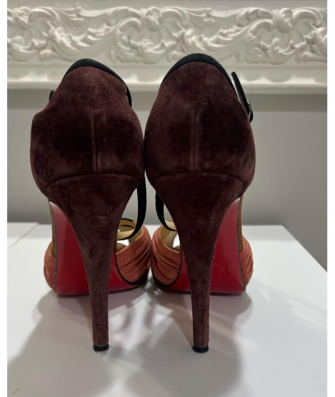 CHRISTIAN LOUBOUTIN Мульти замшевые босоножки, фото 4