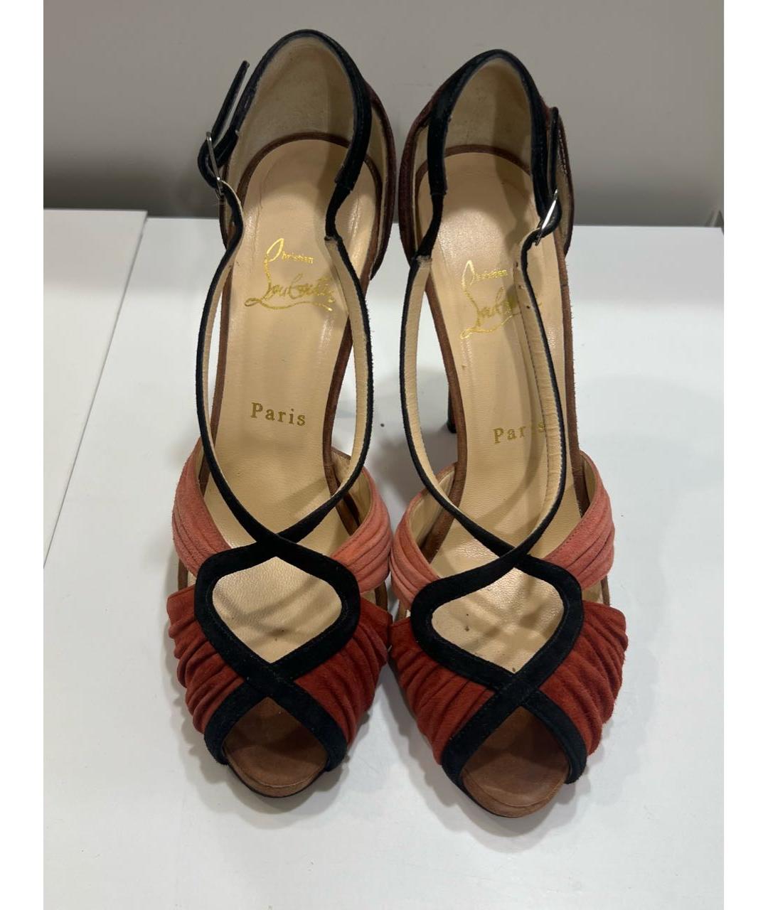 CHRISTIAN LOUBOUTIN Мульти замшевые босоножки, фото 3