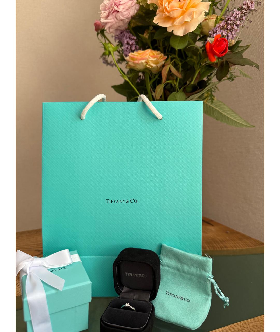 TIFFANY&CO Белое платиновое кольцо, фото 3
