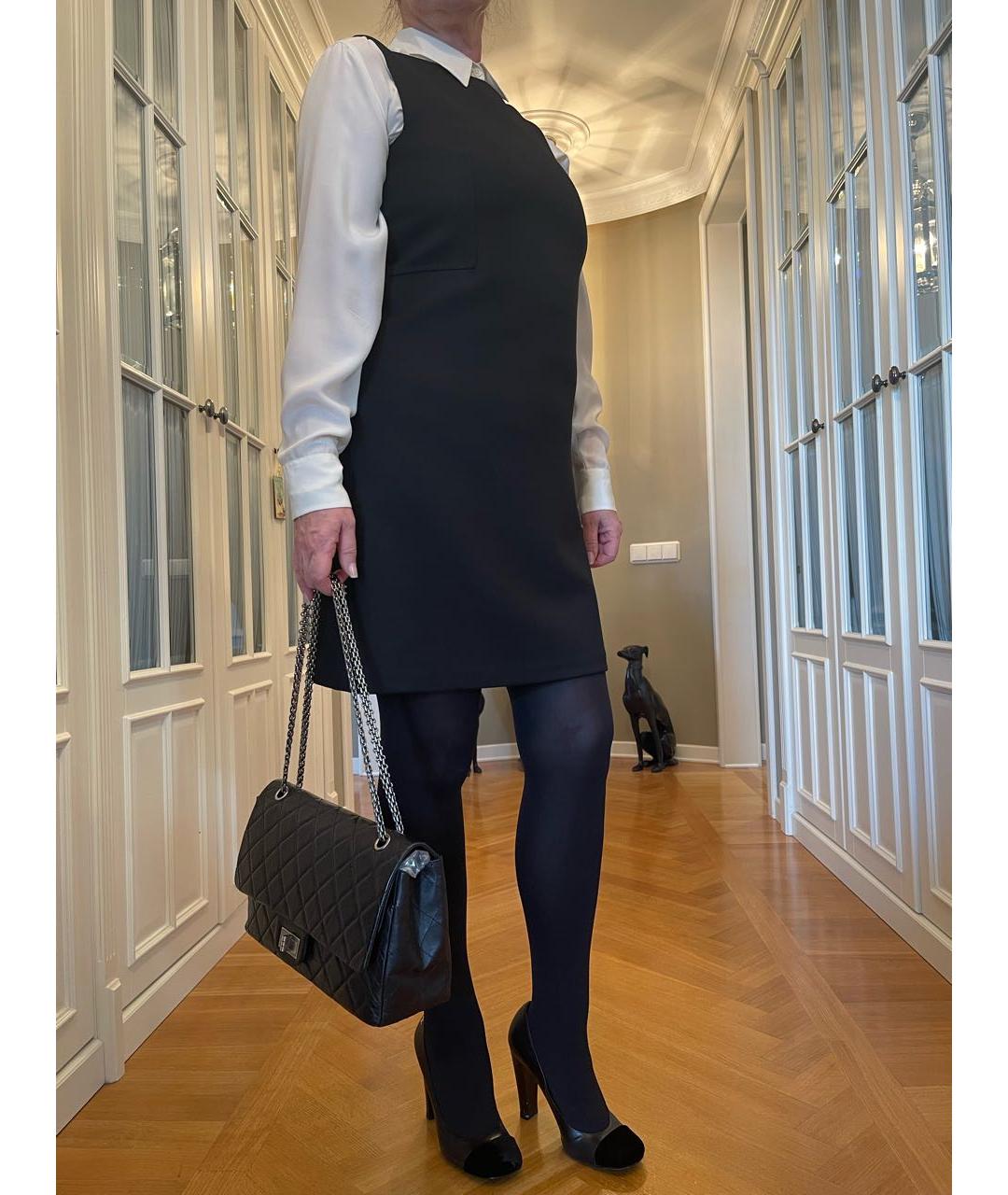 RED VALENTINO Черное шерстяное повседневное платье, фото 4