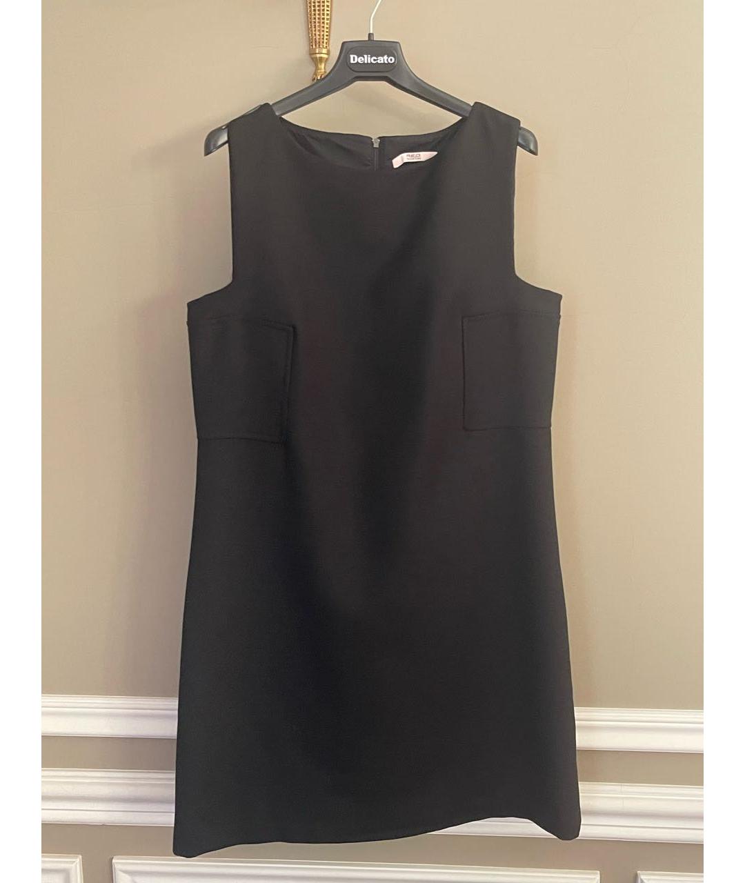RED VALENTINO Черное шерстяное повседневное платье, фото 5