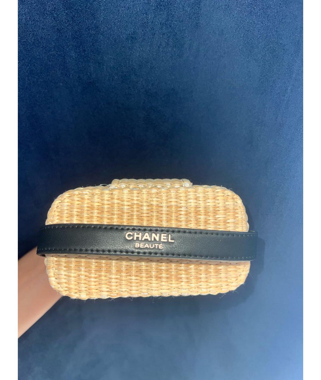 CHANEL Бежевая плетеная пляжная сумка, фото 4