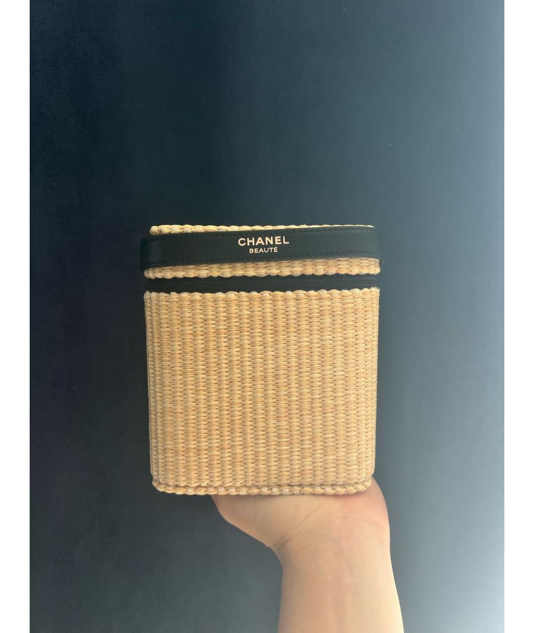 CHANEL Бежевая плетеная пляжная сумка, фото 6