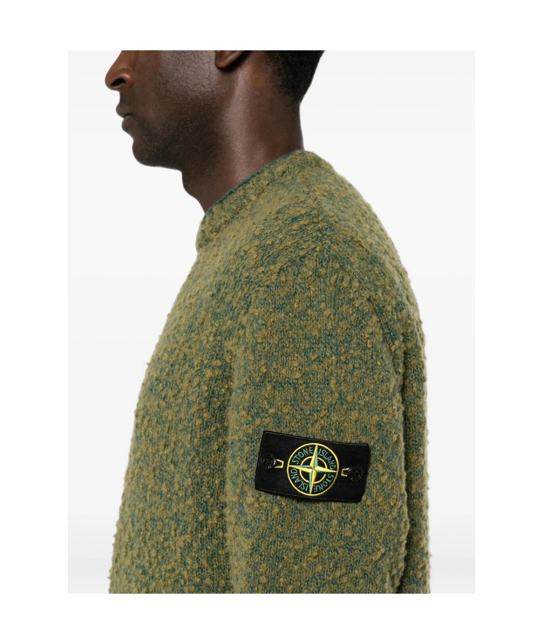 STONE ISLAND Зеленый шерстяной джемпер / свитер, фото 5