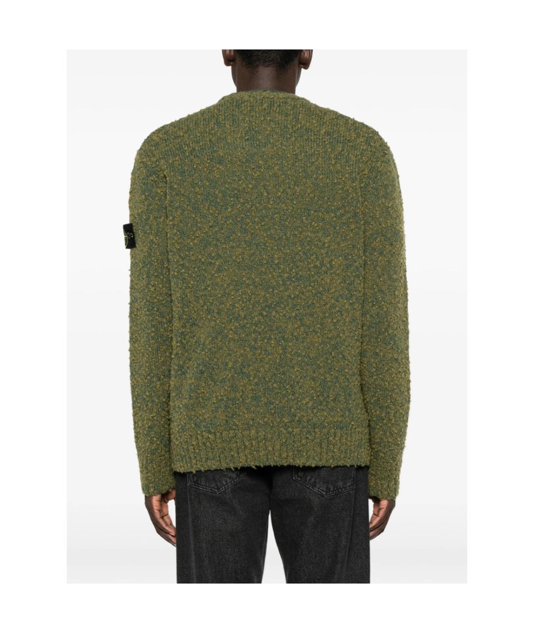 STONE ISLAND Зеленый шерстяной джемпер / свитер, фото 2