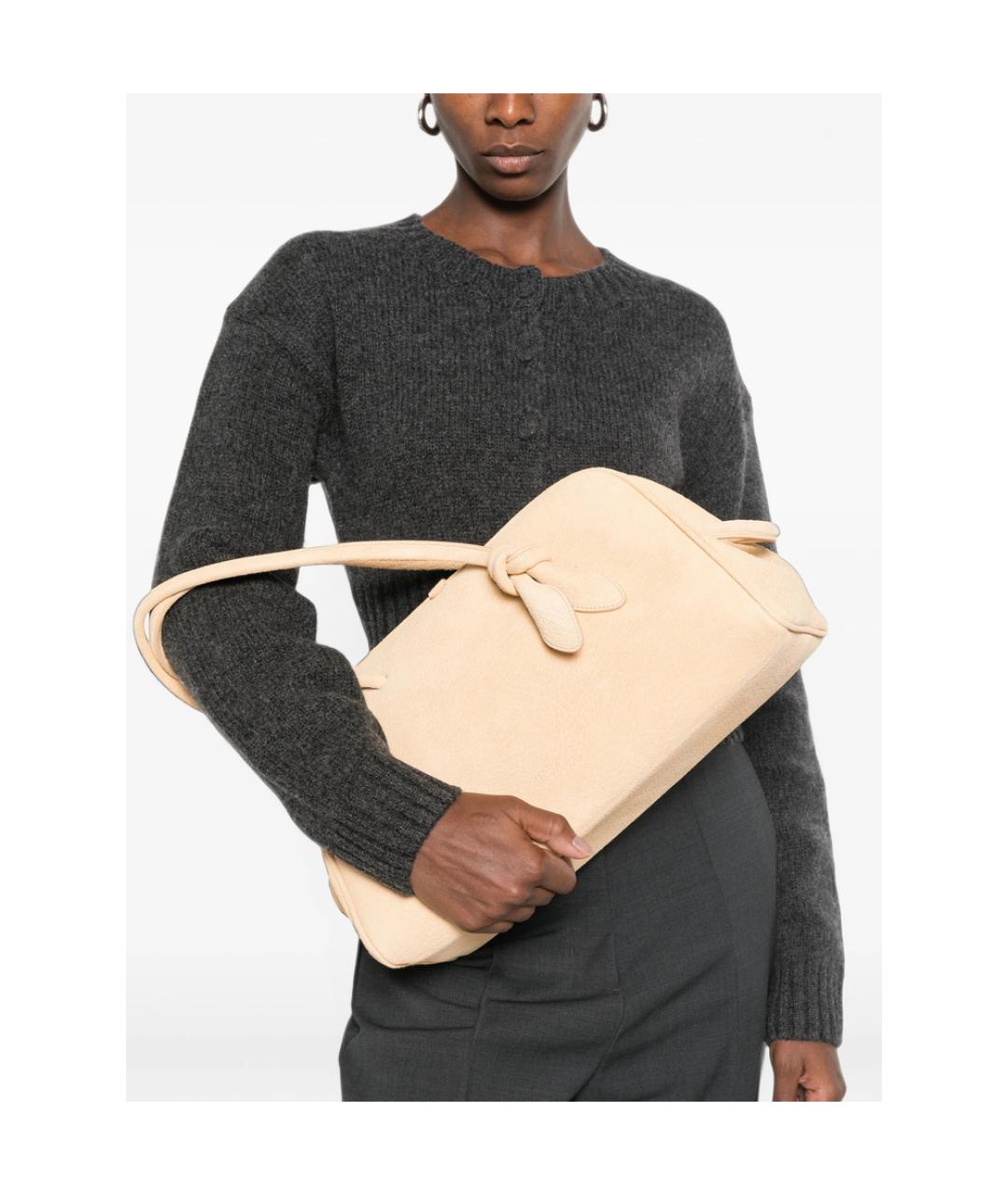 JACQUEMUS Желтая кожаная сумка тоут, фото 2