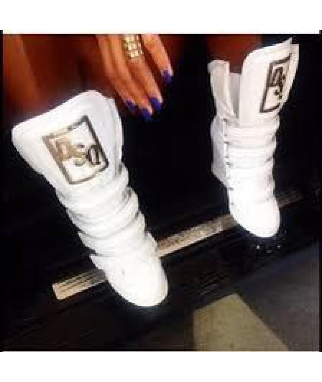 DSQUARED2 Белые кожаные кеды, фото 2