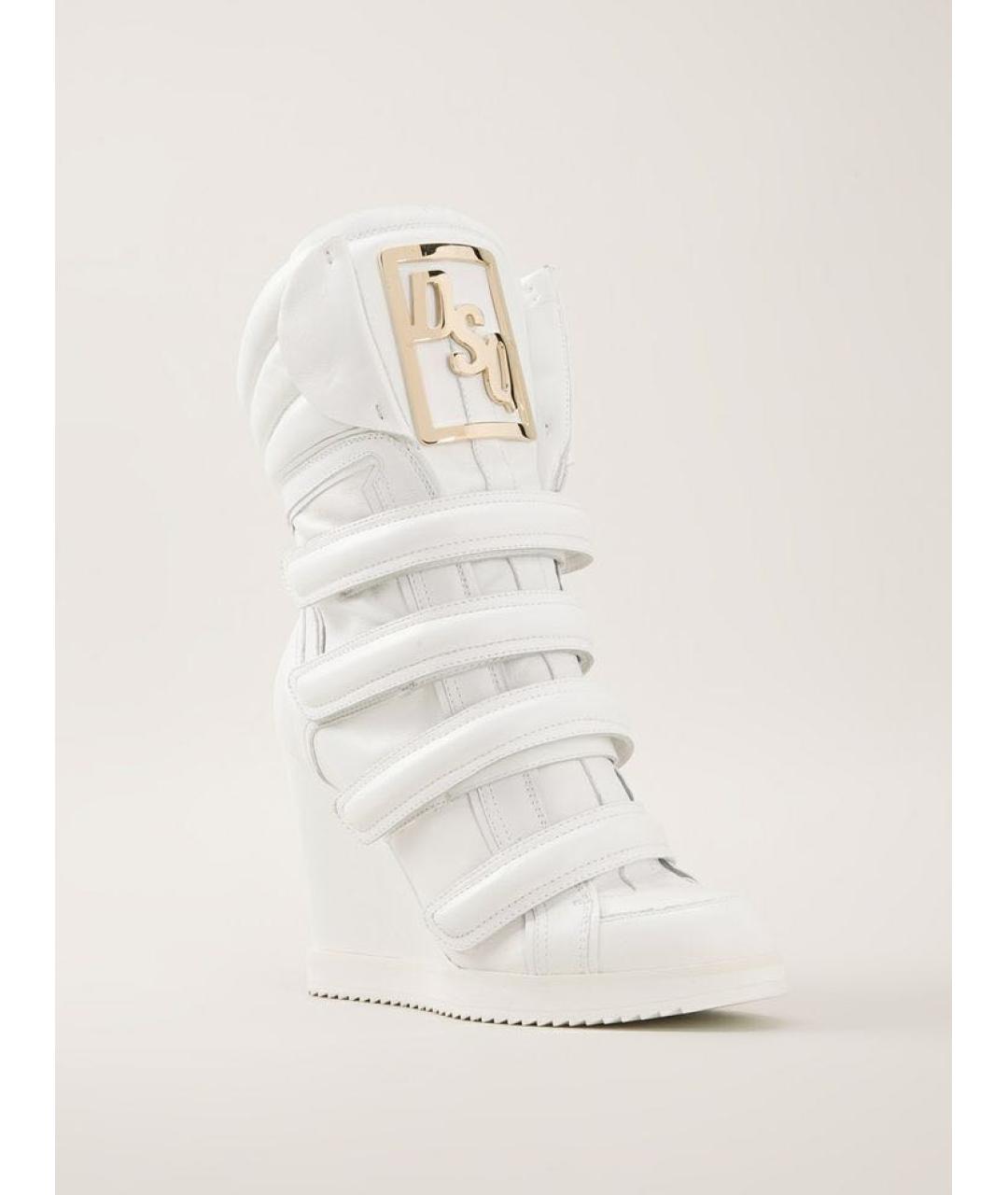 DSQUARED2 Белые кожаные кеды, фото 6