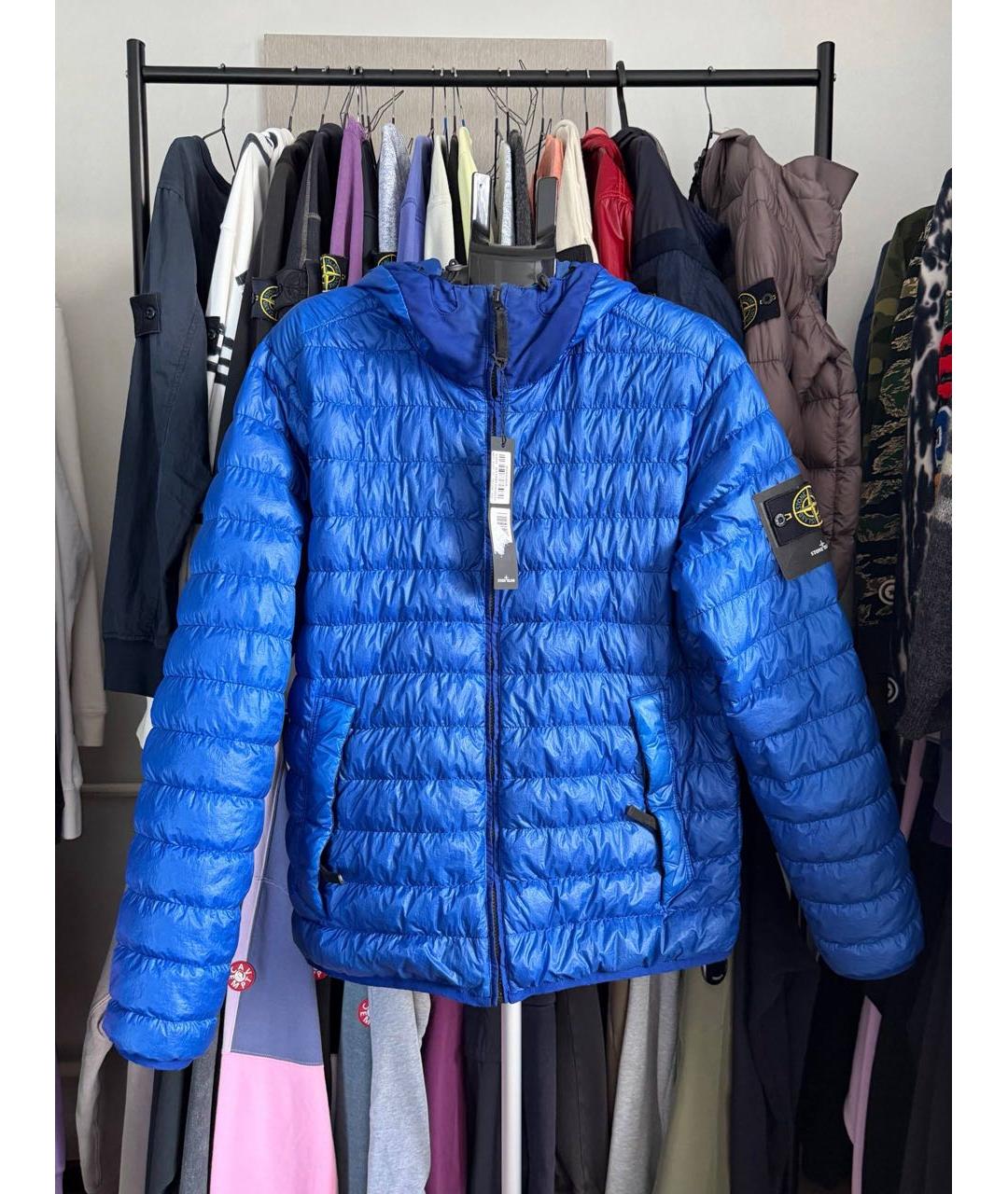 STONE ISLAND Синяя синтетическая куртка, фото 3