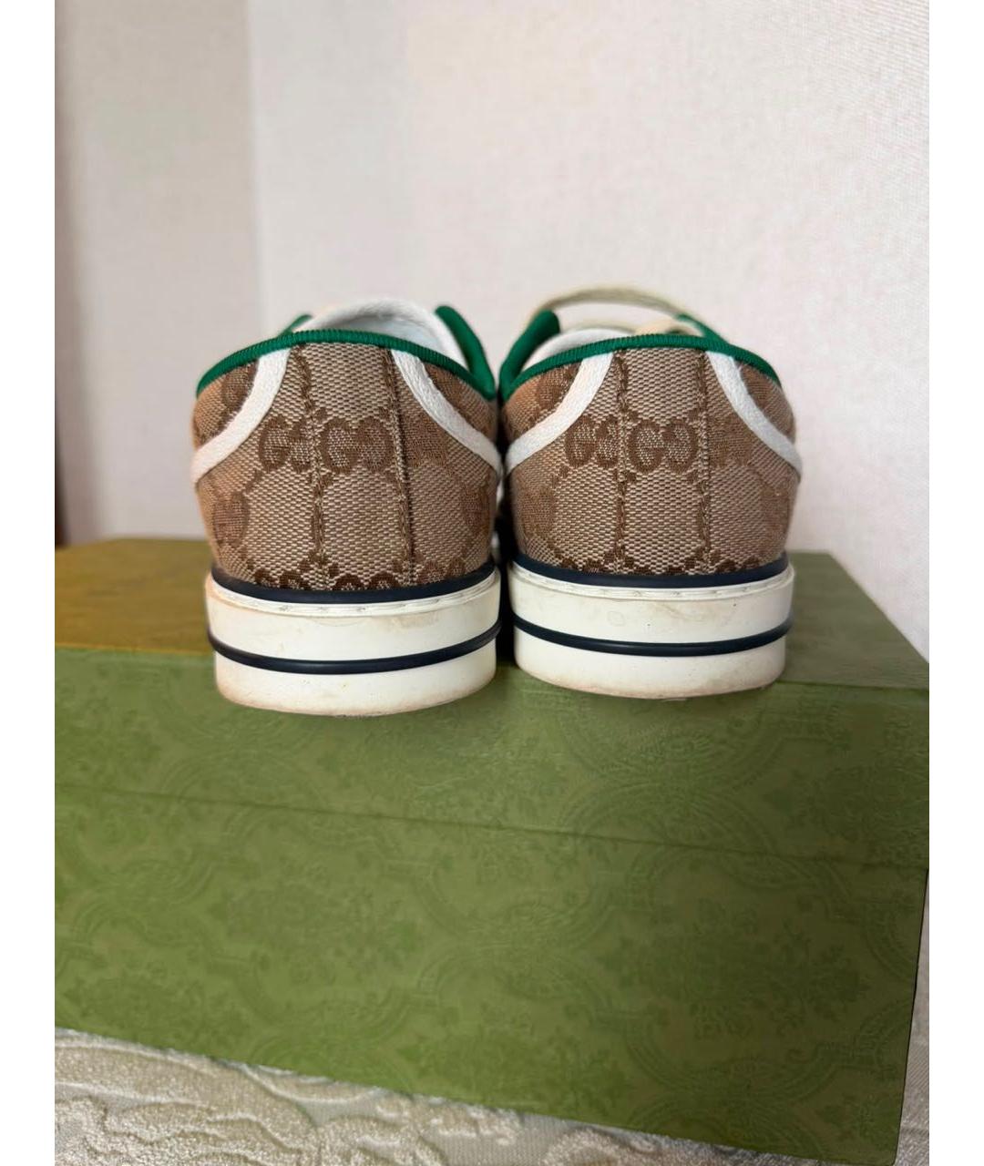 GUCCI Бежевые текстильные кеды, фото 3