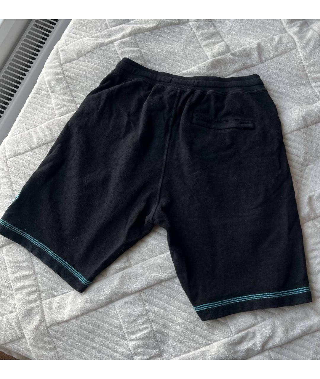 STONE ISLAND Черные хлопковые шорты, фото 2