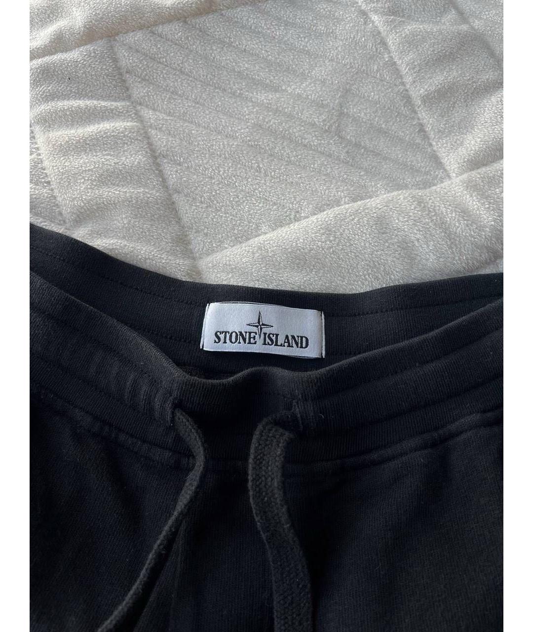 STONE ISLAND Черные хлопковые шорты, фото 3