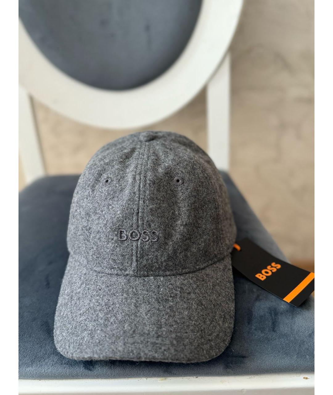 HUGO BOSS Серая шерстяная кепка/бейсболка, фото 8