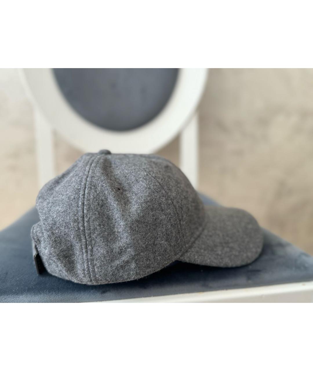HUGO BOSS Серая шерстяная кепка/бейсболка, фото 3