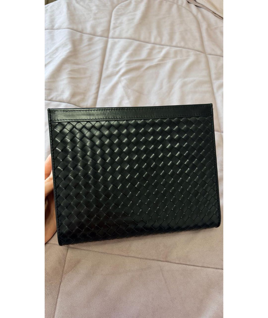 BOTTEGA VENETA Черная кожаная папка для документов, фото 3