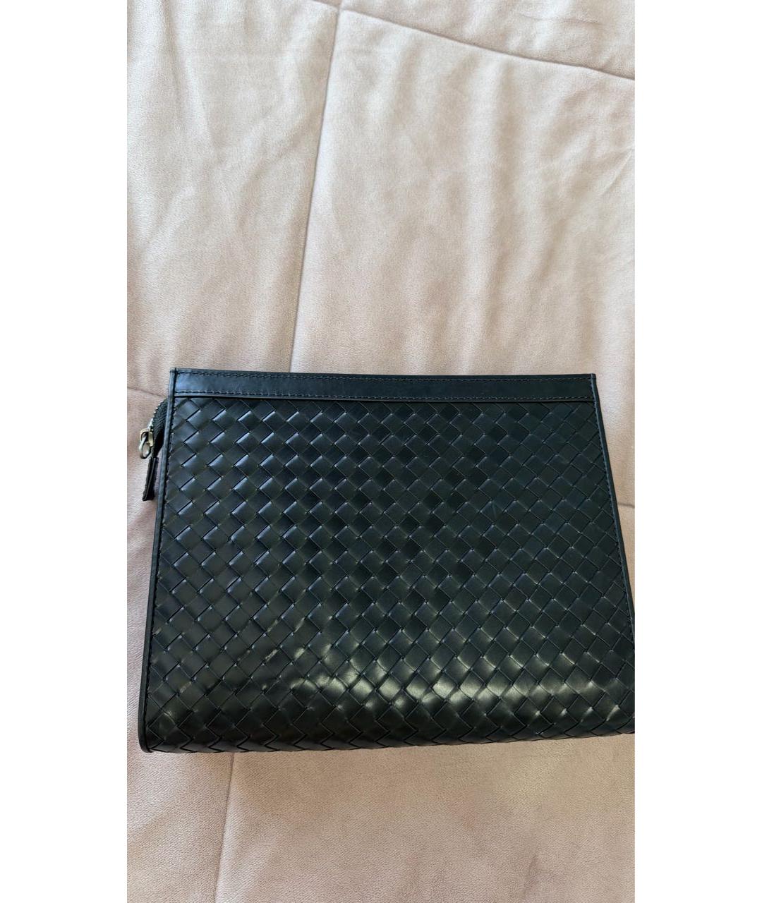 BOTTEGA VENETA Черная кожаная папка для документов, фото 7