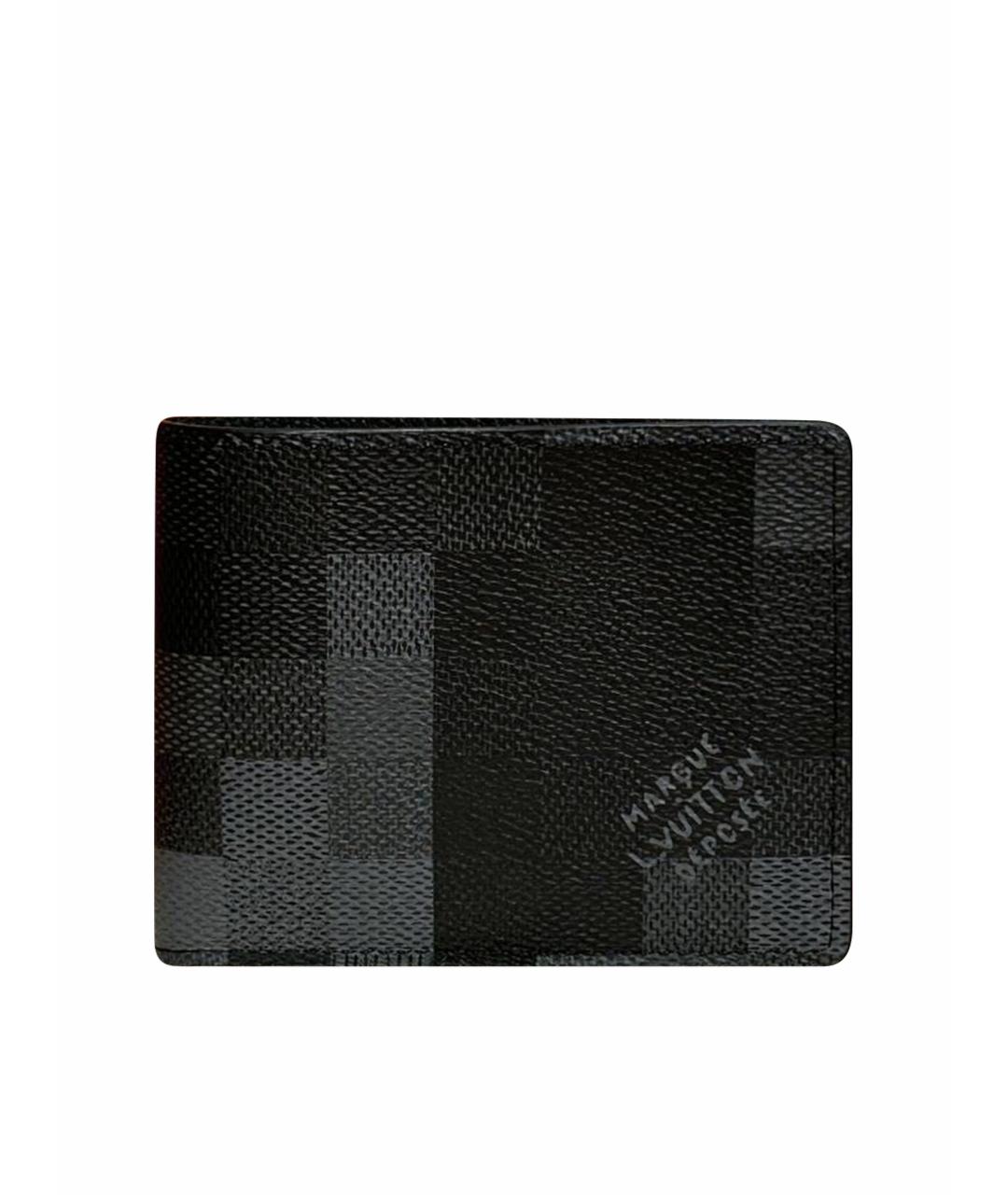 LOUIS VUITTON Черный кожаный кошелек, фото 1