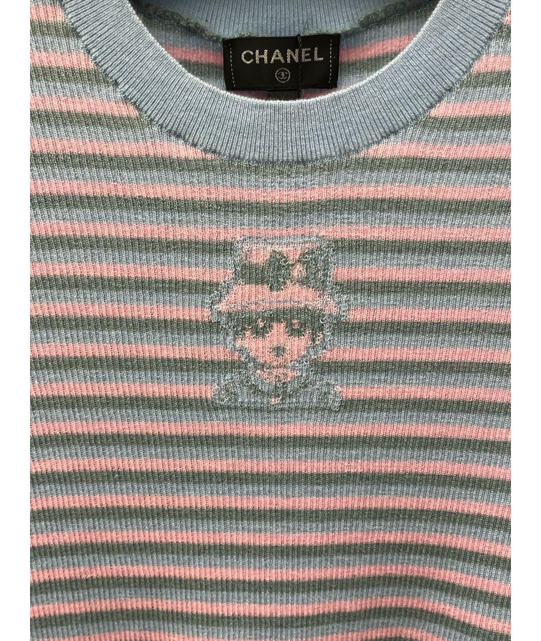 CHANEL Голубая кашемировая футболка, фото 4