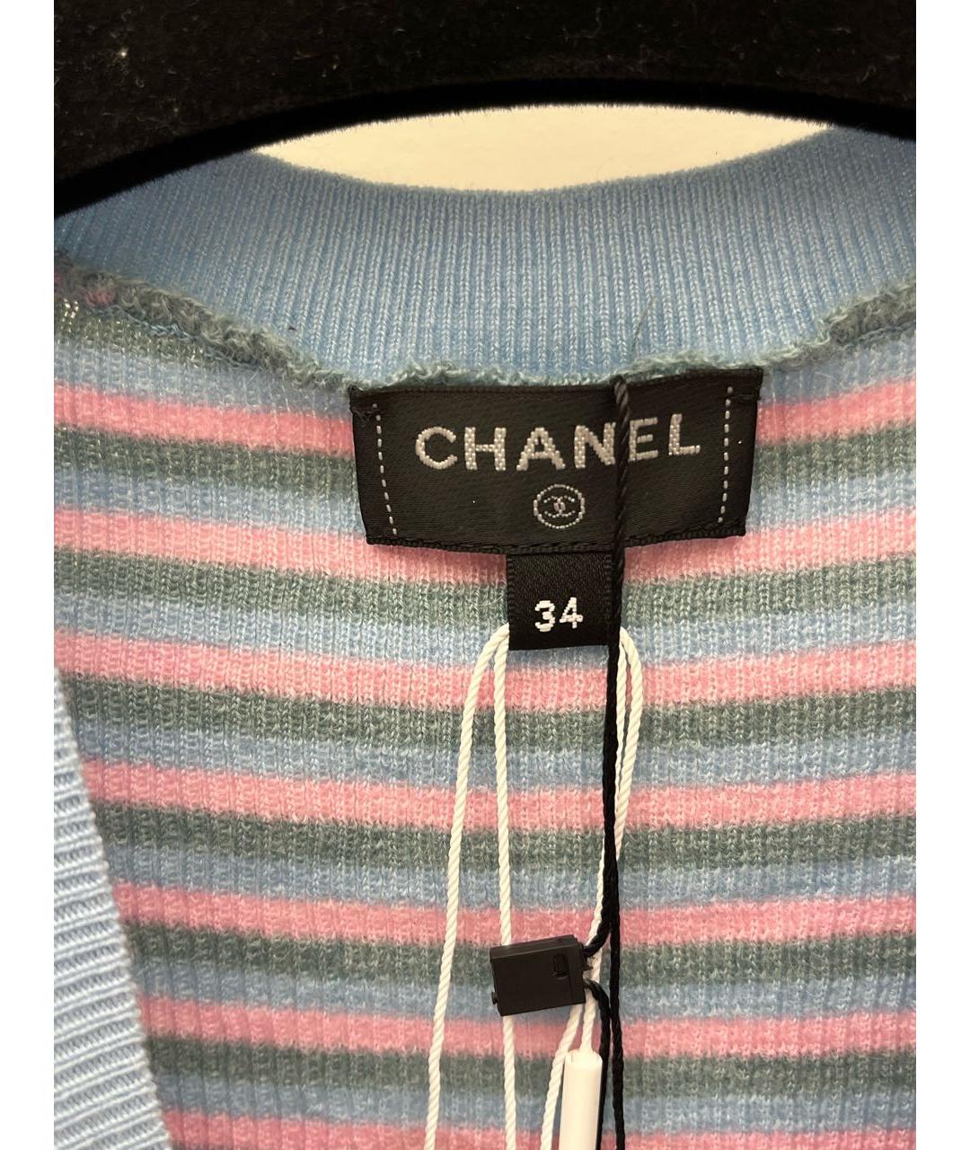 CHANEL Голубая кашемировая футболка, фото 3