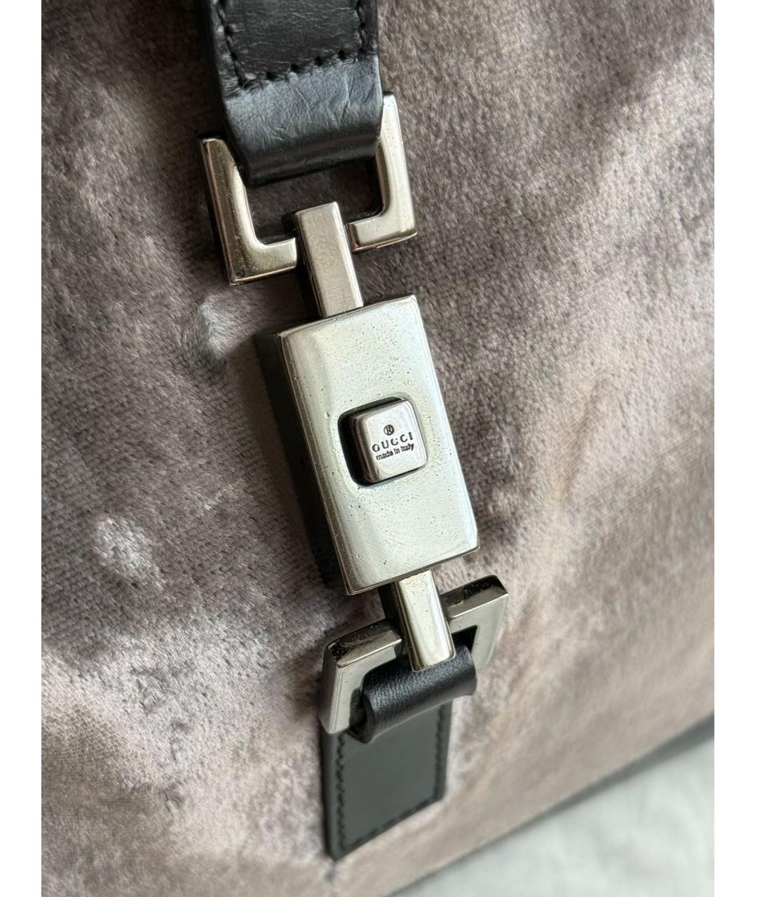 GUCCI Черная бархатная сумка с короткими ручками, фото 3