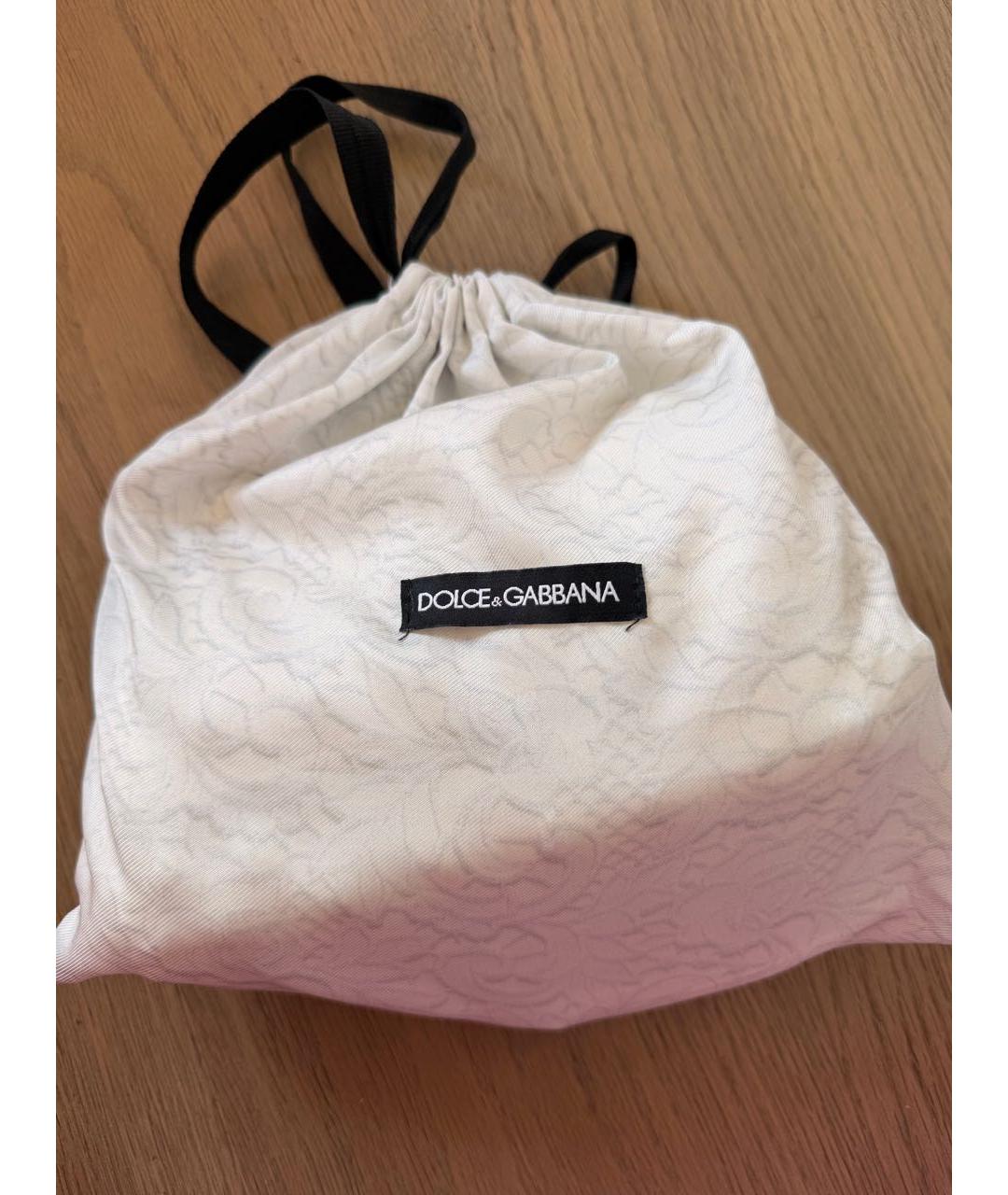 DOLCE&GABBANA Белая плетеная сумка с короткими ручками, фото 3