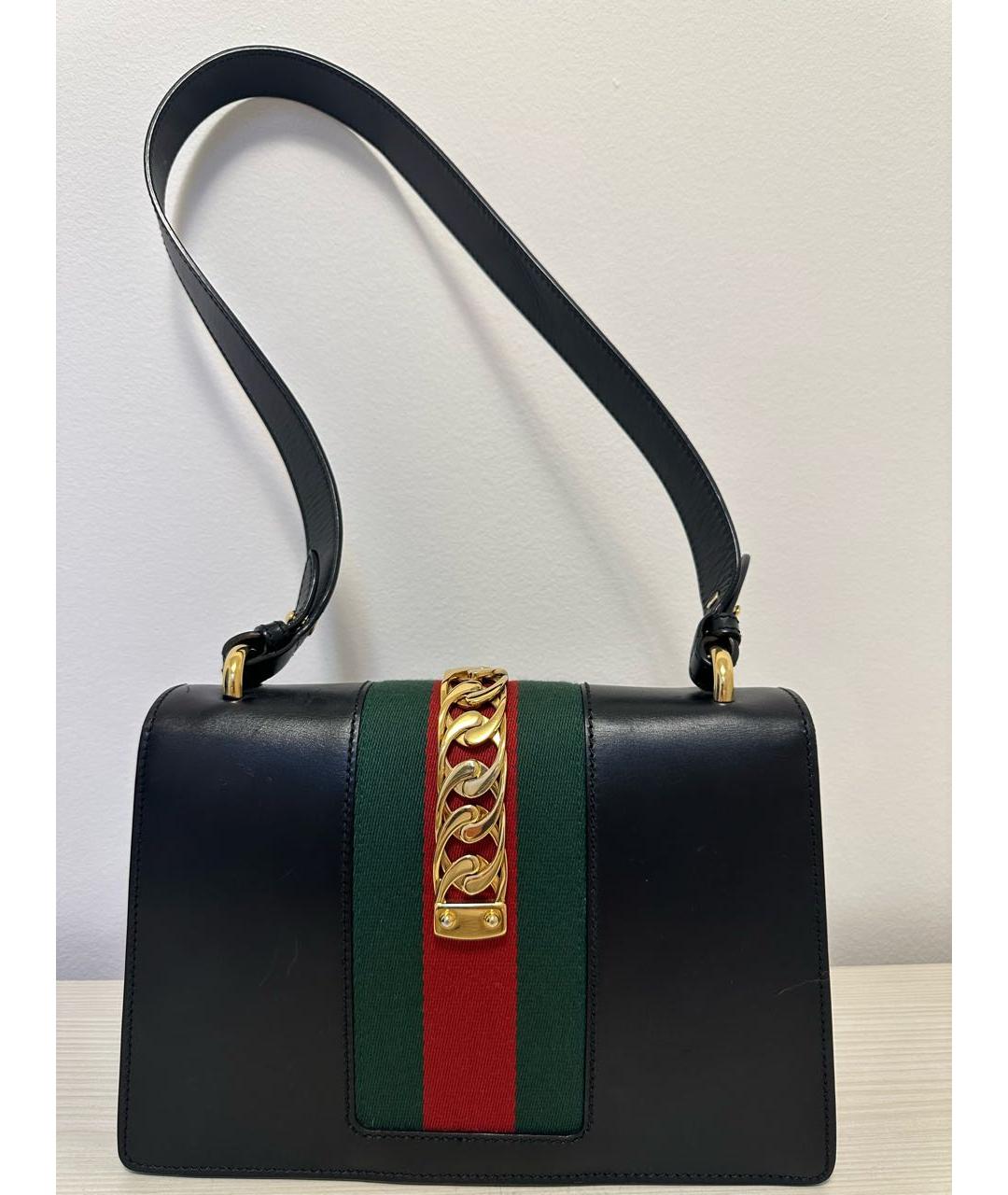 GUCCI Черная кожаная сумка с короткими ручками, фото 2