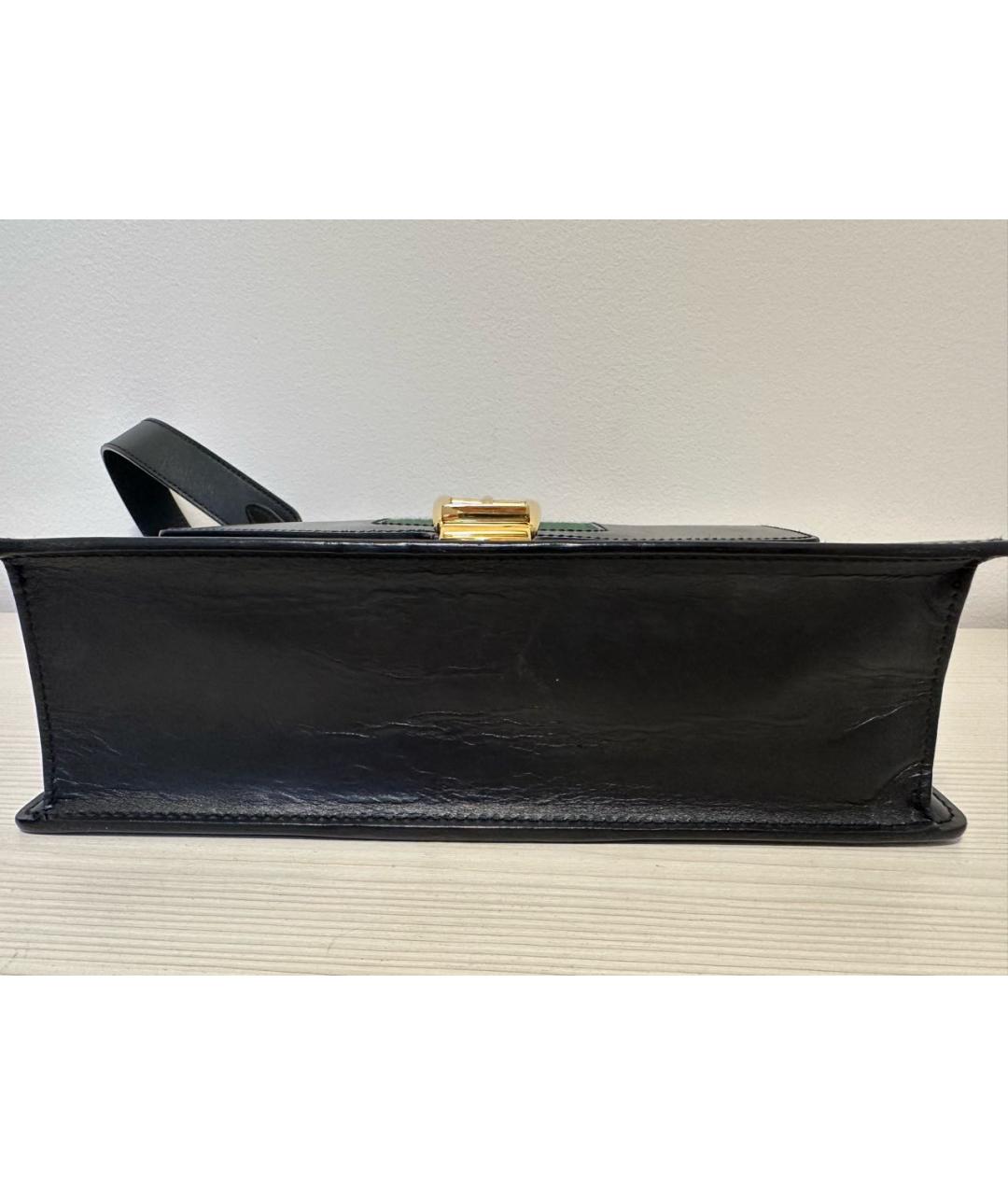 GUCCI Черная кожаная сумка с короткими ручками, фото 3