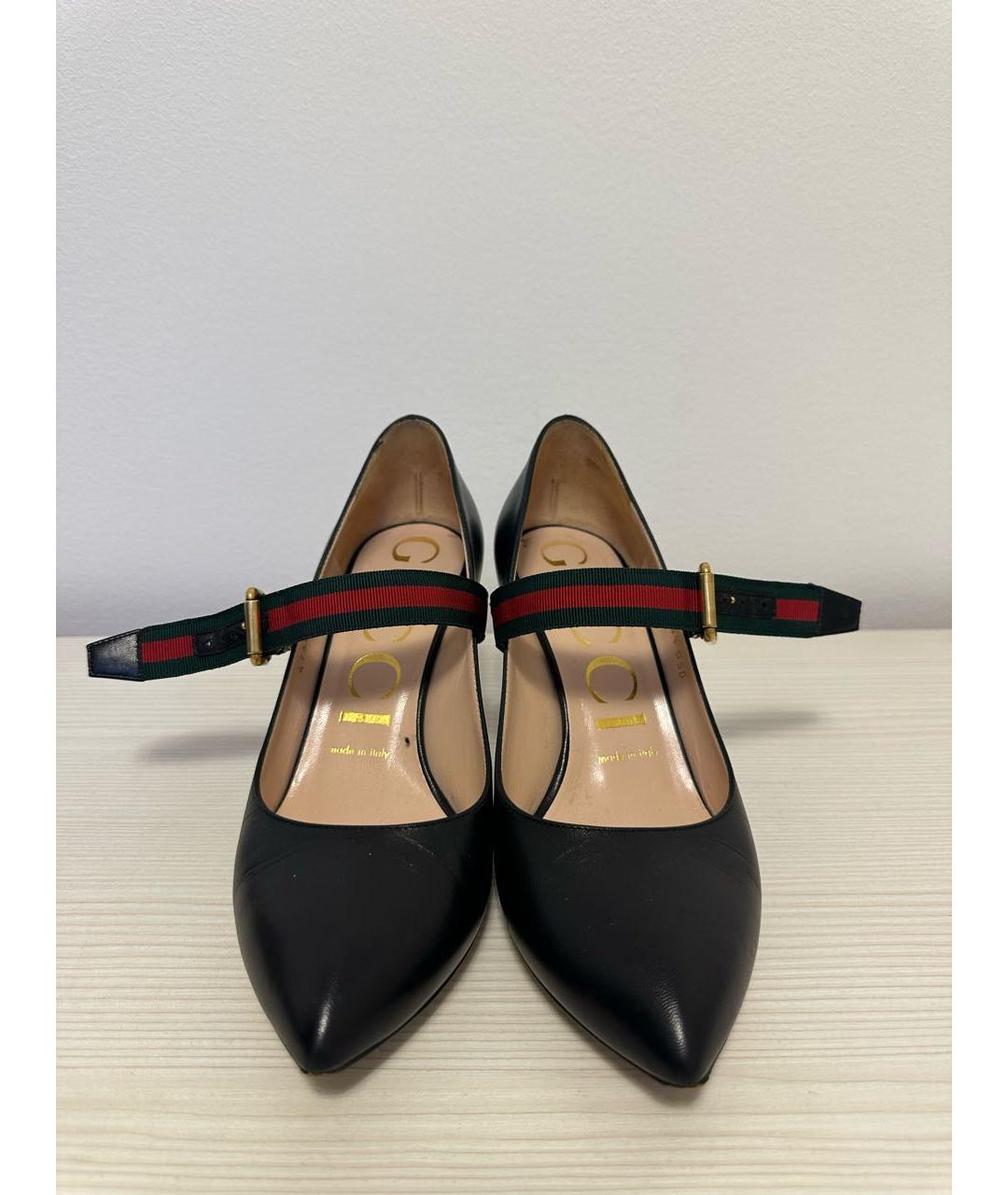 GUCCI Черные кожаные туфли, фото 2